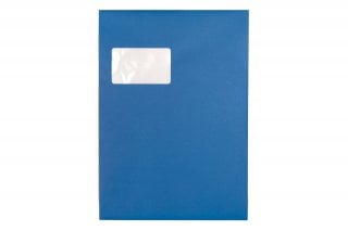 Buste DIN C4 adesive con finestra, stampa blu