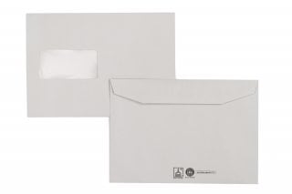 Buste DIN C5, grigio riciclato con finestra