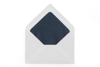 Buste DIN C6, bianche con fodera blu scuro