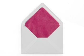 Buste DIN C6, bianche con fodera rosa