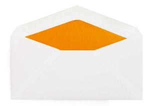 Buste DIN lunghe, bianche con fodera arancione