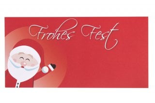 Buste DIN lunghe, stampa rossa, Natale Babbo Natale