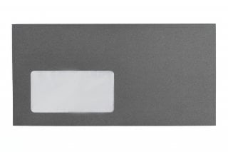 Buste DIN lunghe con finestra, stampa grigio scuro