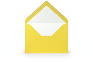 Buste DIN B6, foderate di giallo