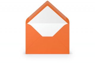 Buste DIN B6, foderate di arancione