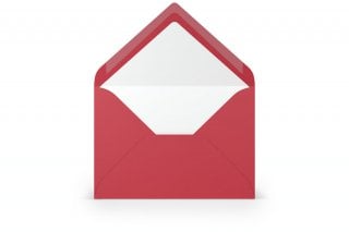 Buste DIN B6, foderate di rosso