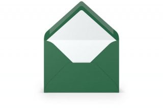 Buste DIN B6, foderate di verde scuro