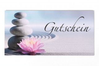 Buste DIN lunghe, stampa blu benessere, voucher